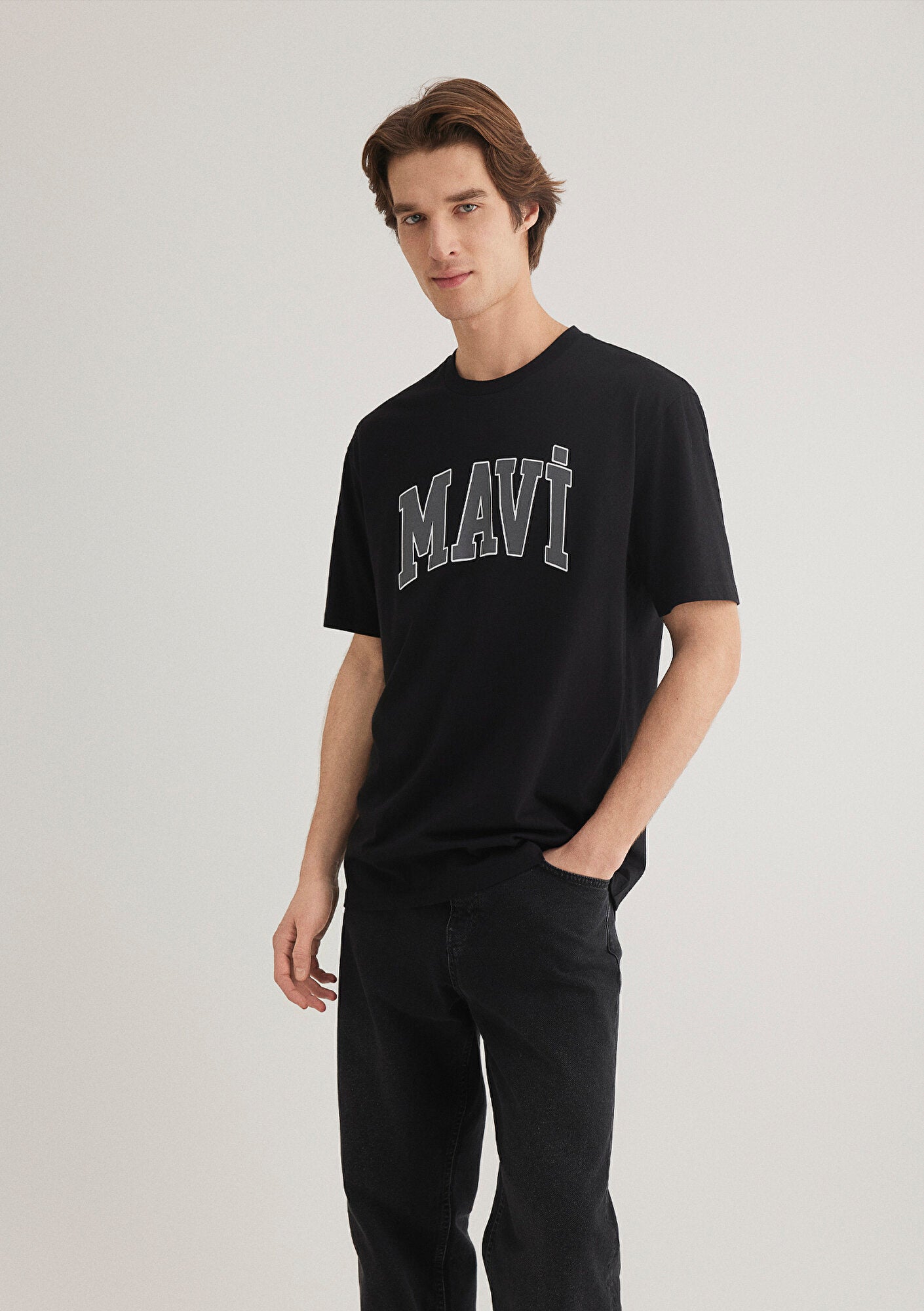 Mavi Logo Printed Black T-Shirt