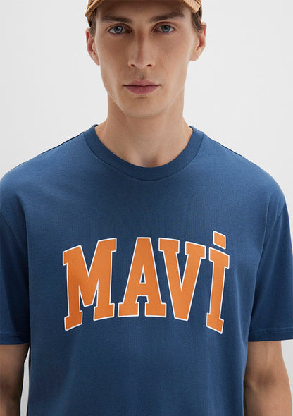 Mavi Logo Printed Blue T-Shirt