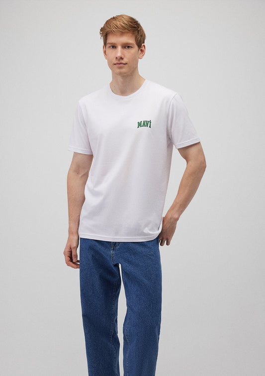 Mavi Logo Printed White T-Shirt