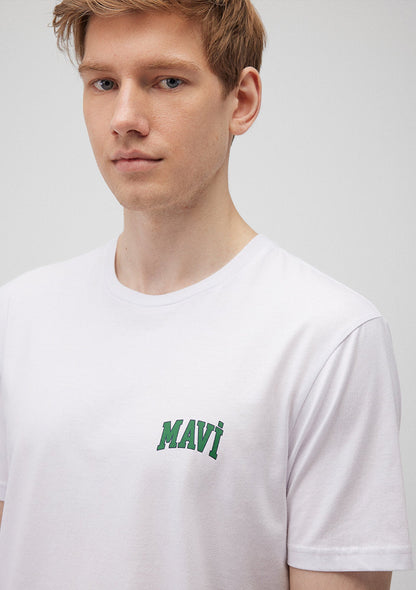 Mavi Logo Printed White T-Shirt