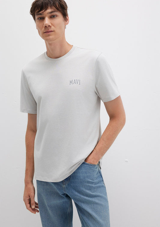 Mavi Logo Printed Grey T-Shirt