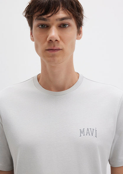 Mavi Logo Printed Grey T-Shirt