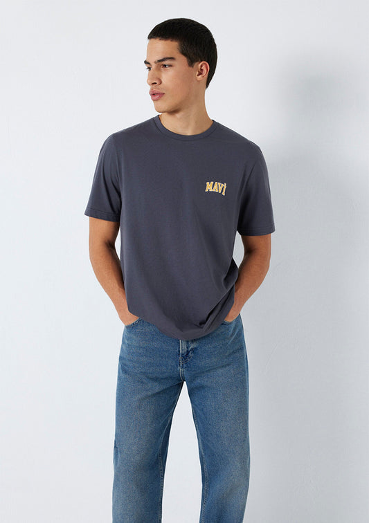 Mavi Logo Printed Grey T-Shirt
