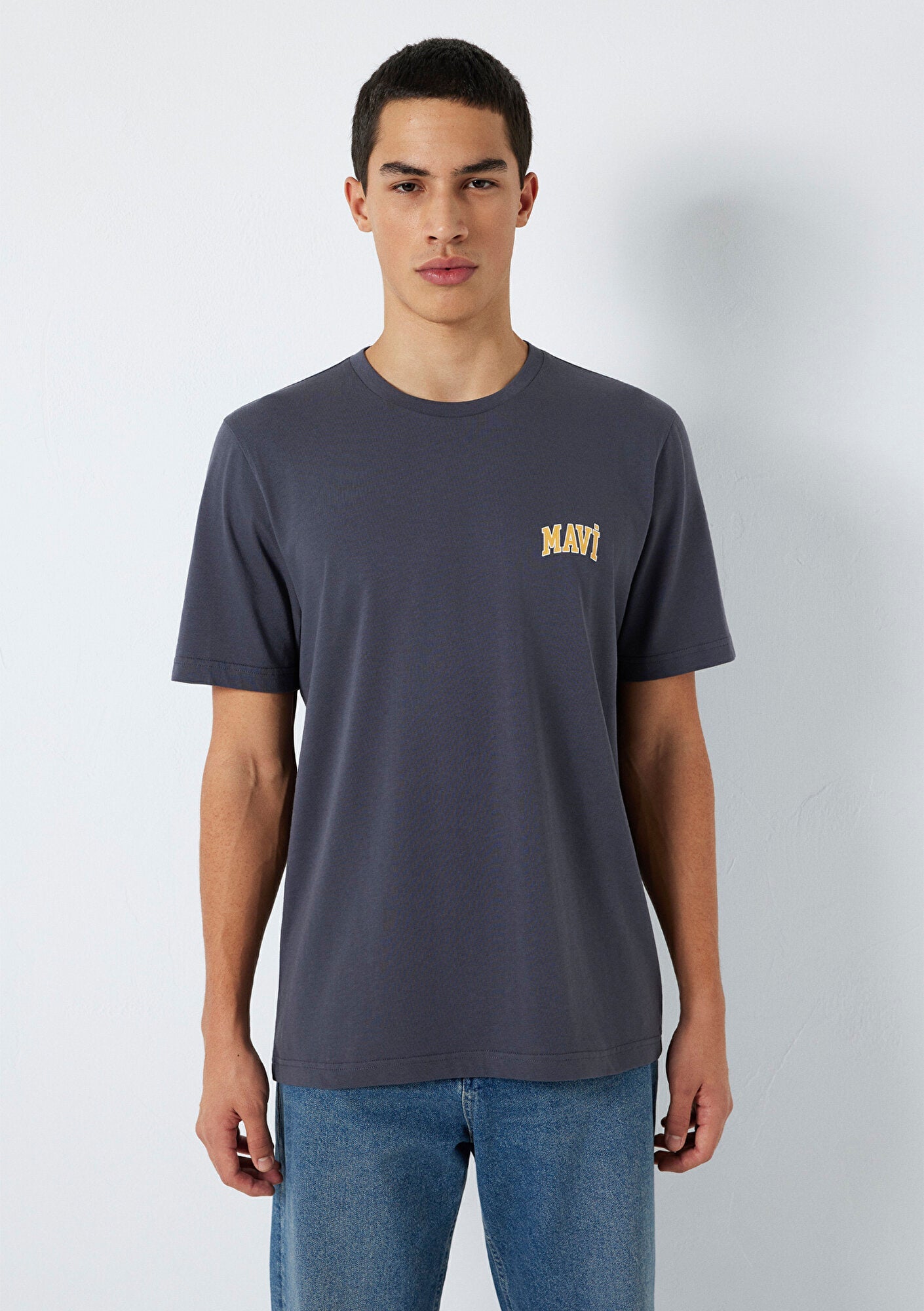 Mavi Logo Printed Grey T-Shirt