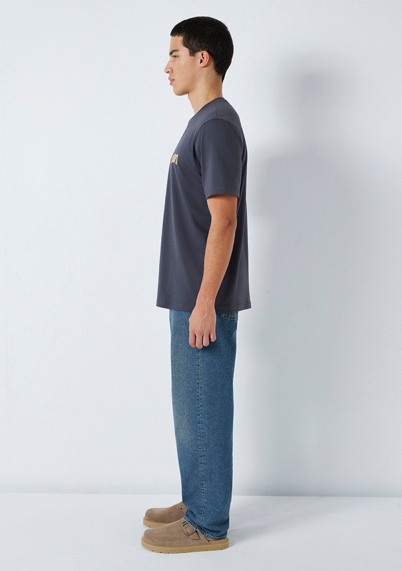 Mavi Logo Printed Grey T-Shirt