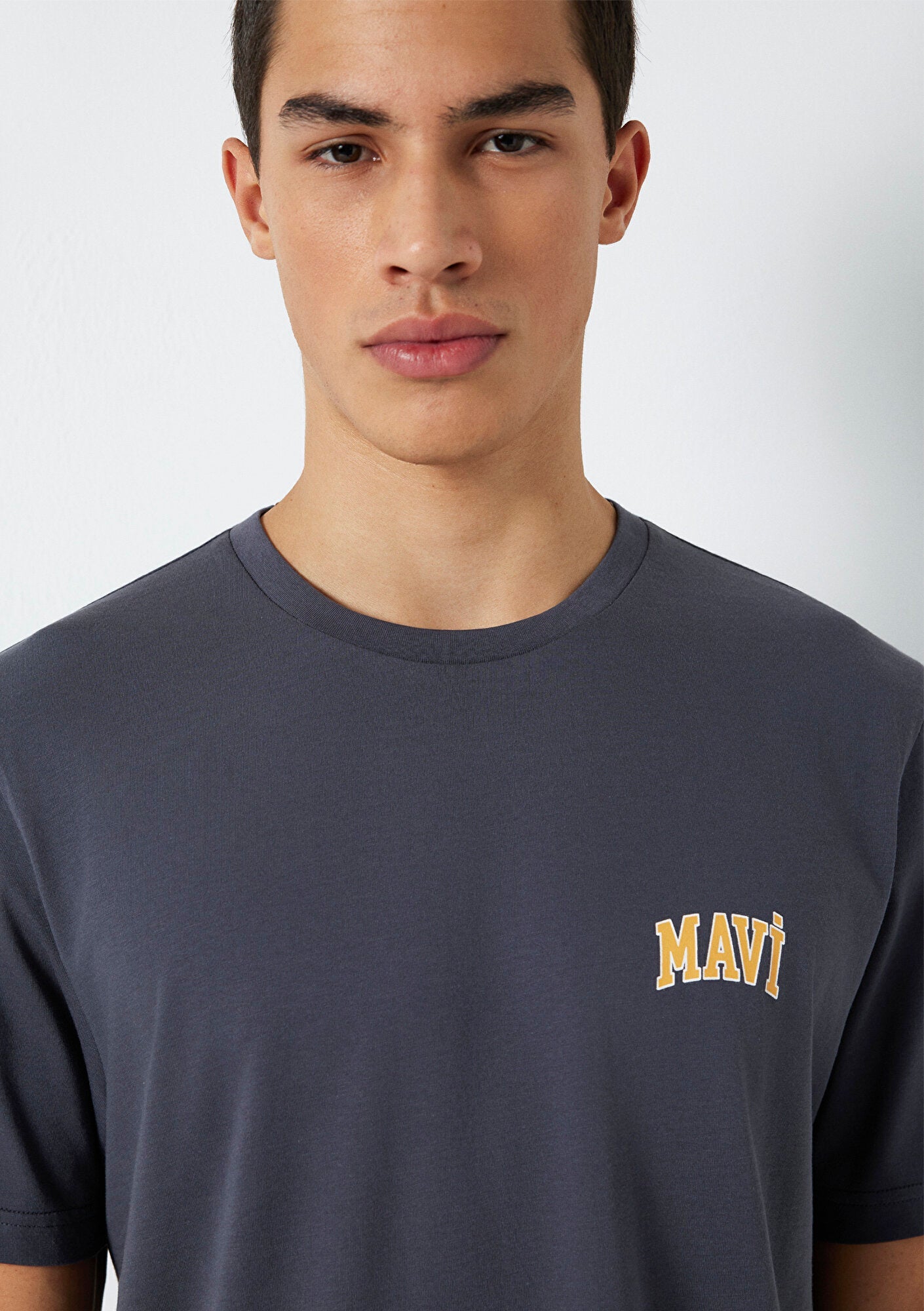 Mavi Logo Printed Grey T-Shirt