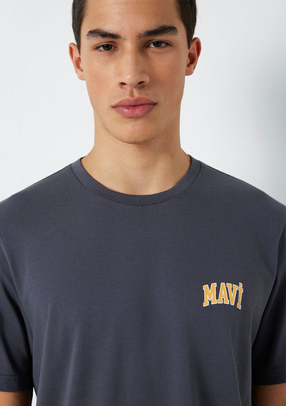 Mavi Logo Printed Grey T-Shirt
