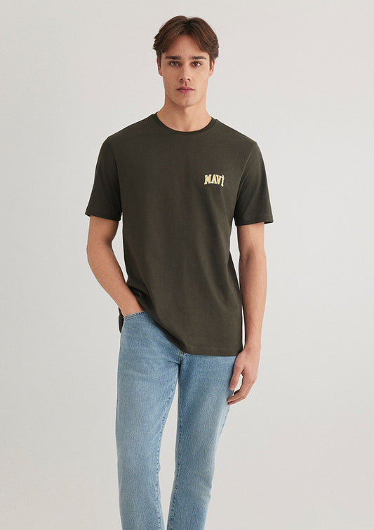 Mavi Logo Printed Green T-Shirt