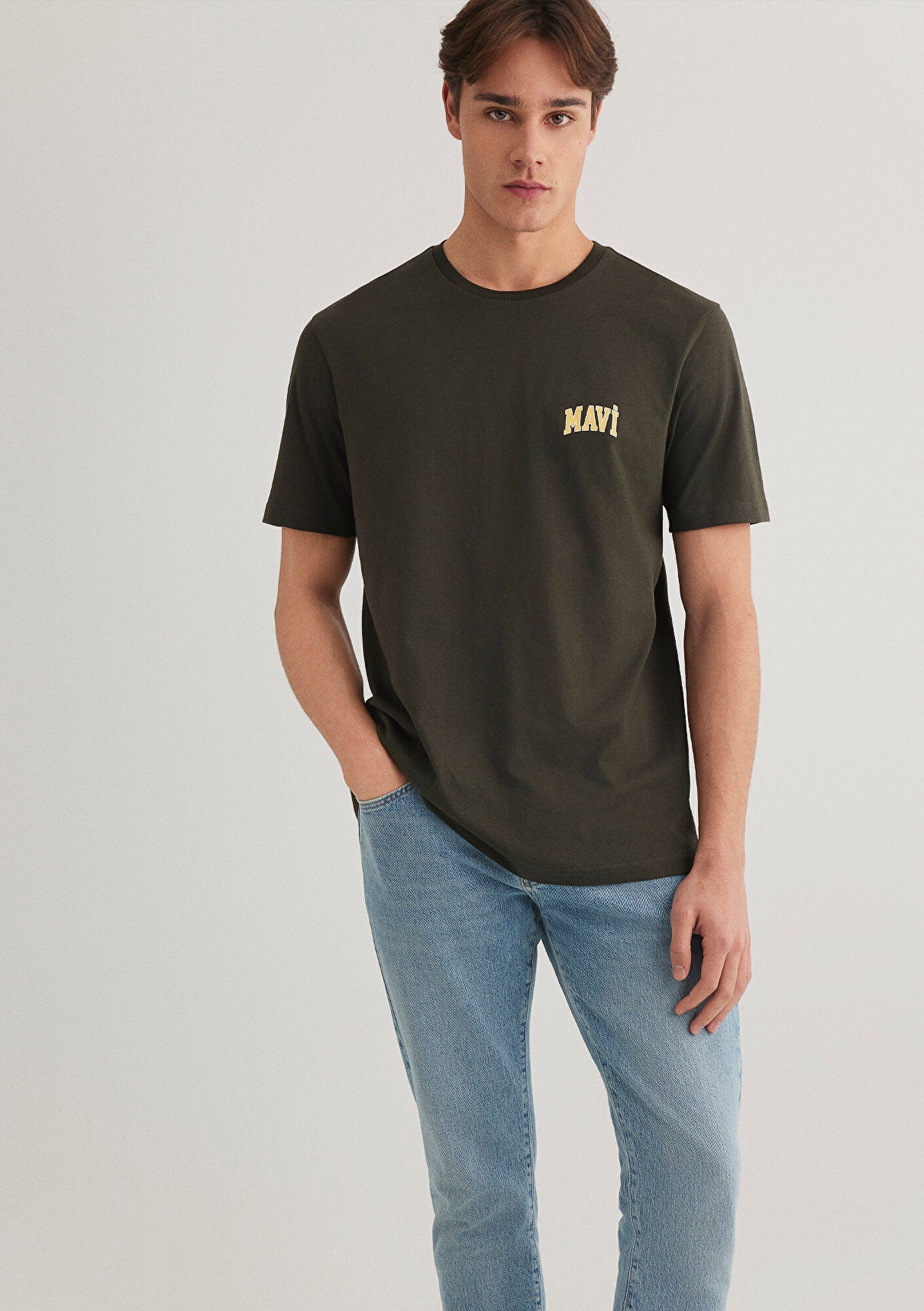 Mavi Logo Printed Green T-Shirt