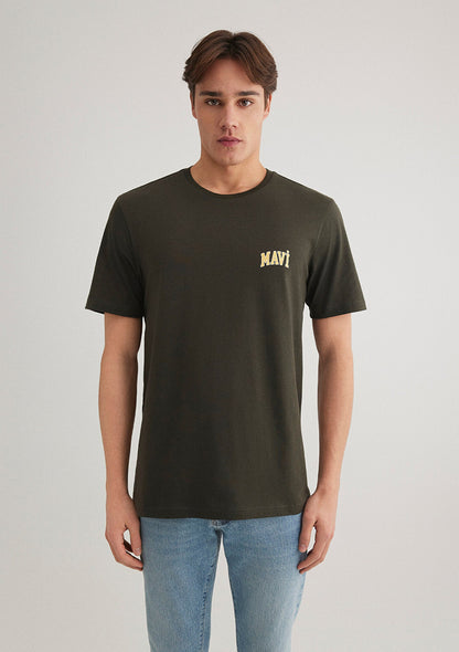 Mavi Logo Printed Green T-Shirt