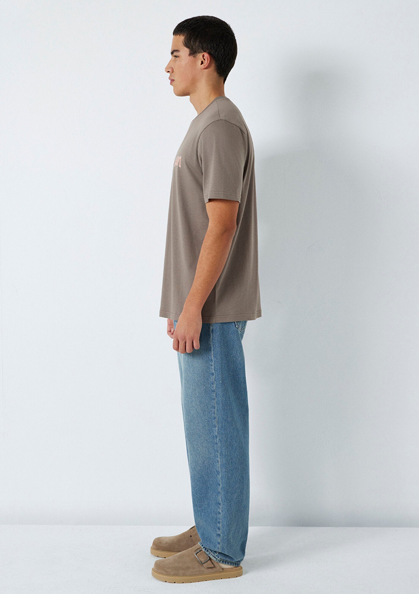 Mavi Logo Printed Brown T-Shirt