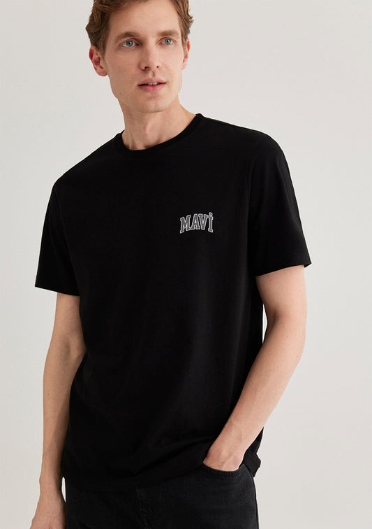 Mavi Logo Printed Black T-Shirt