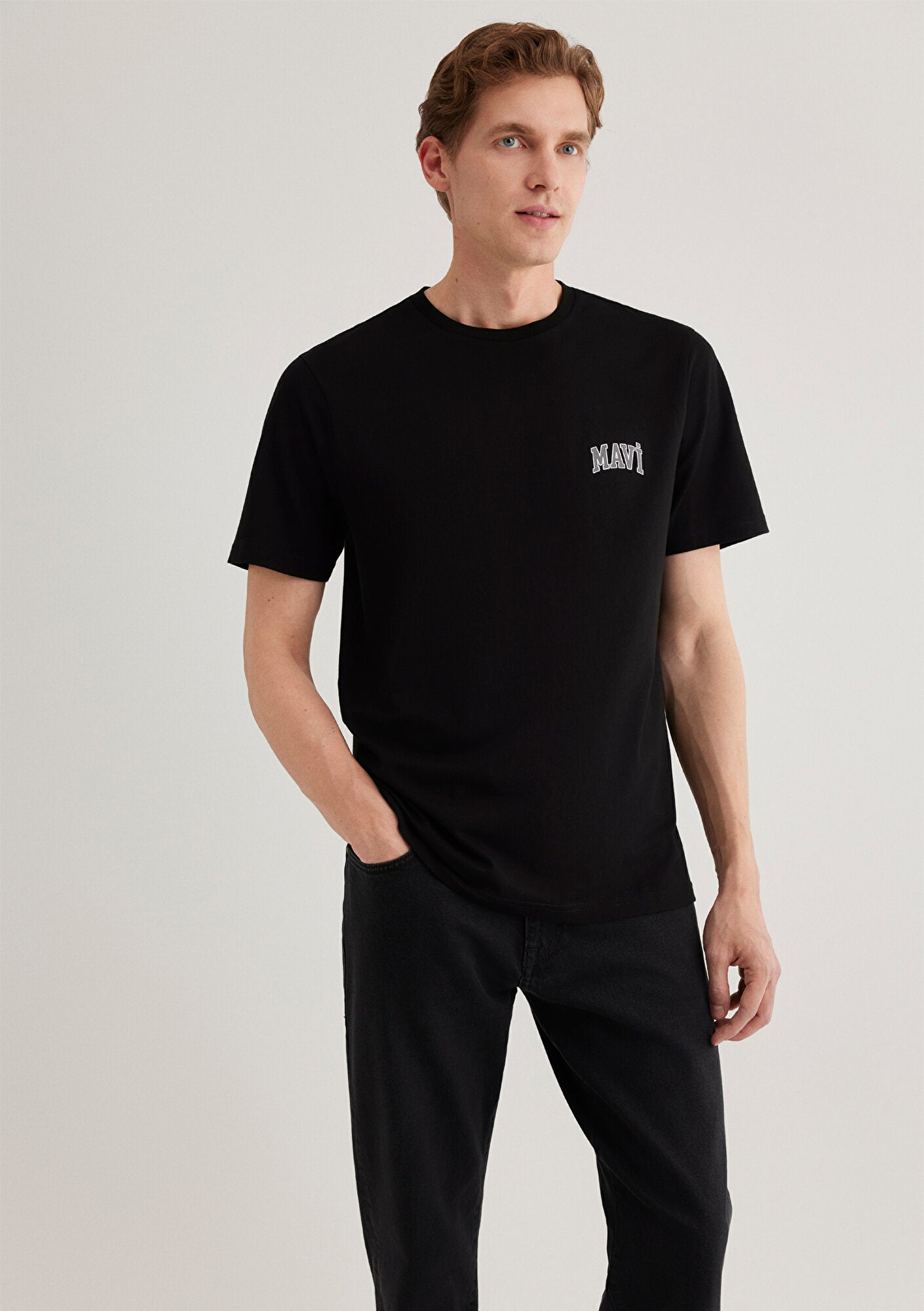 Mavi Logo Printed Black T-Shirt
