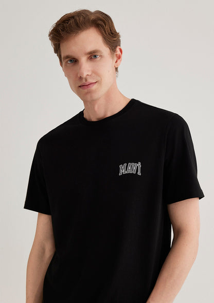 Mavi Logo Printed Black T-Shirt