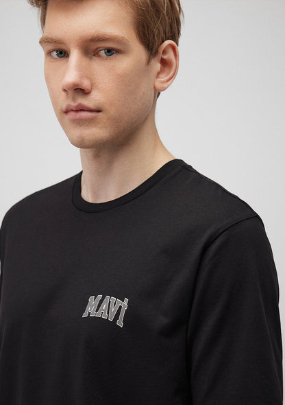 Mavi Logo Printed Black T-Shirt