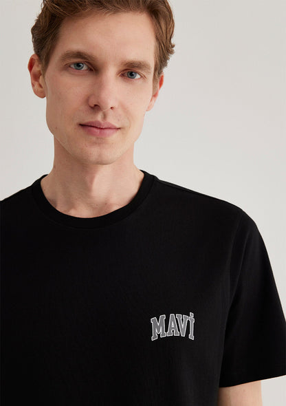 Mavi Logo Printed Black T-Shirt
