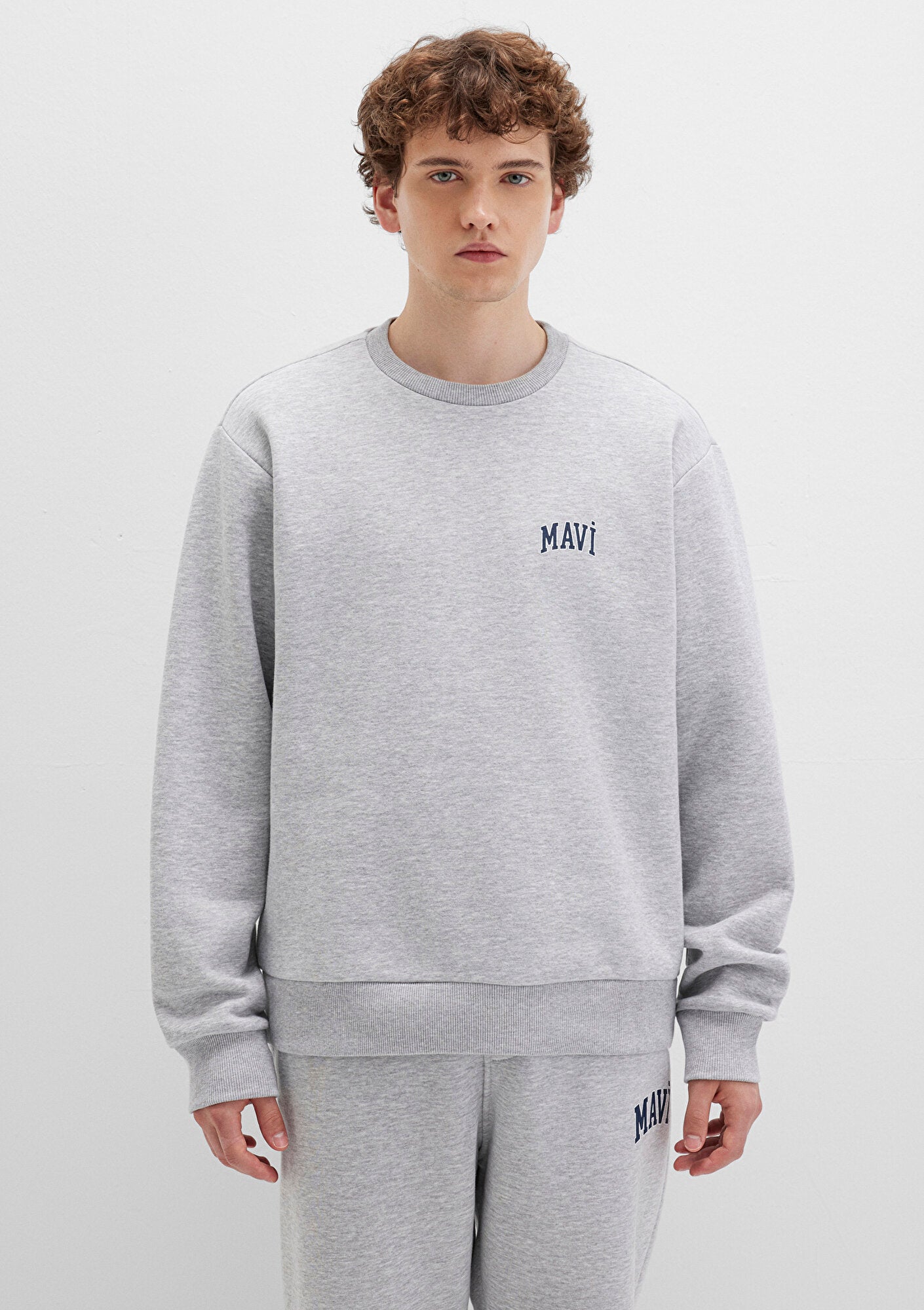 Mavi Logo Printed Grey Sweatshirt