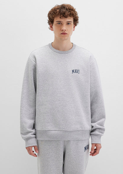 Mavi Logo Printed Grey Sweatshirt