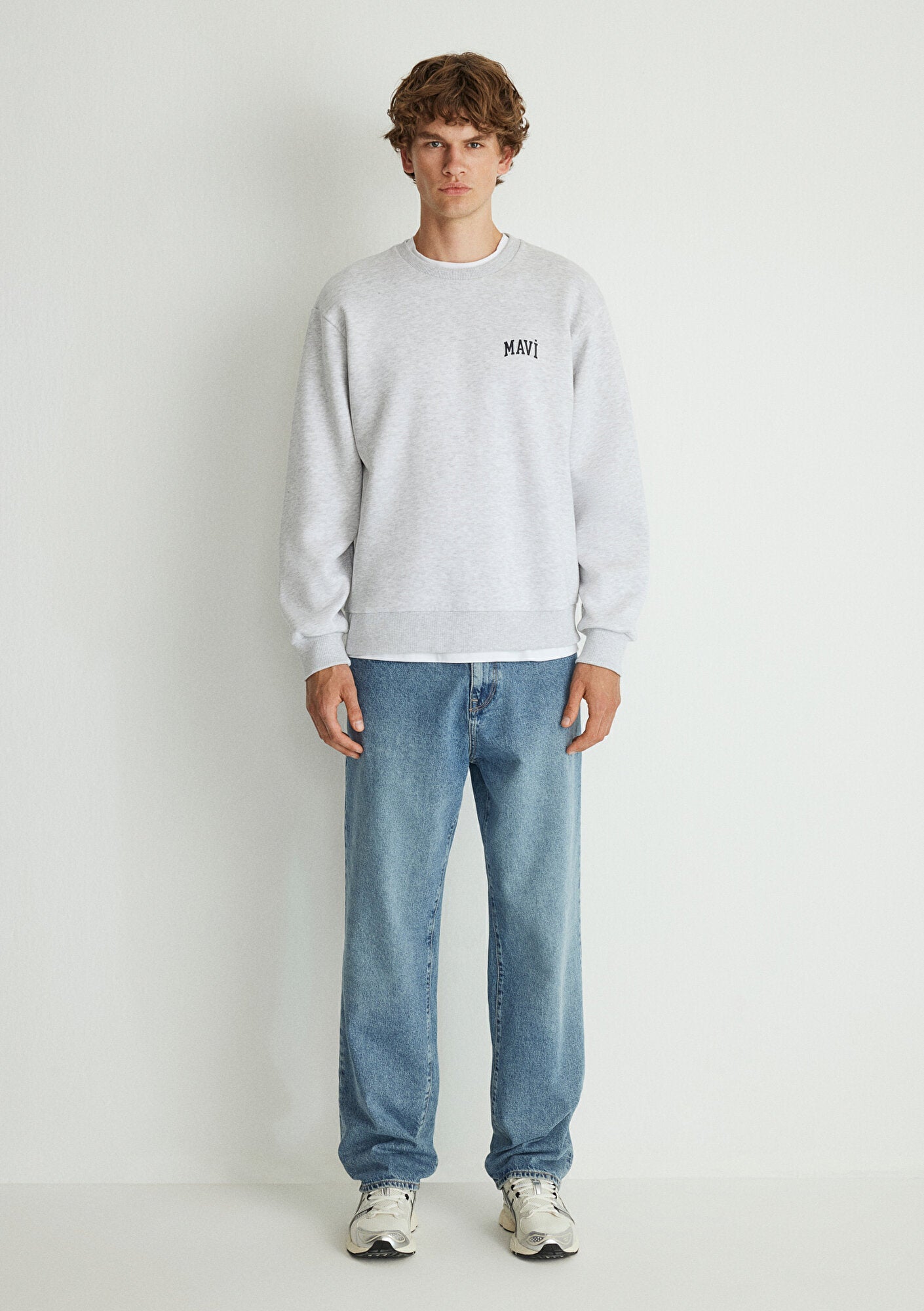 Mavi Logo Printed Grey Sweatshirt