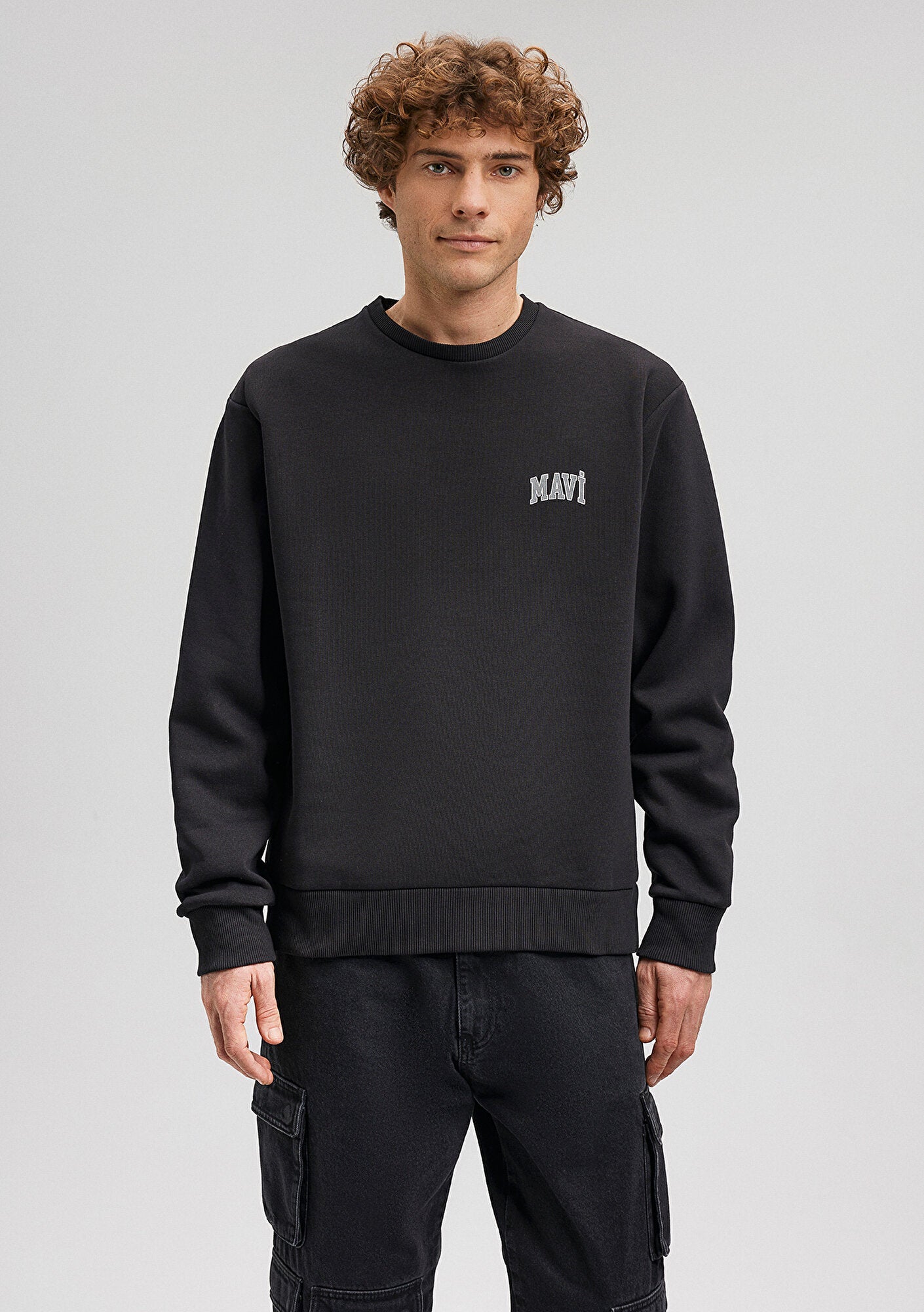 Mavi Logo Printed Black Sweatshirt