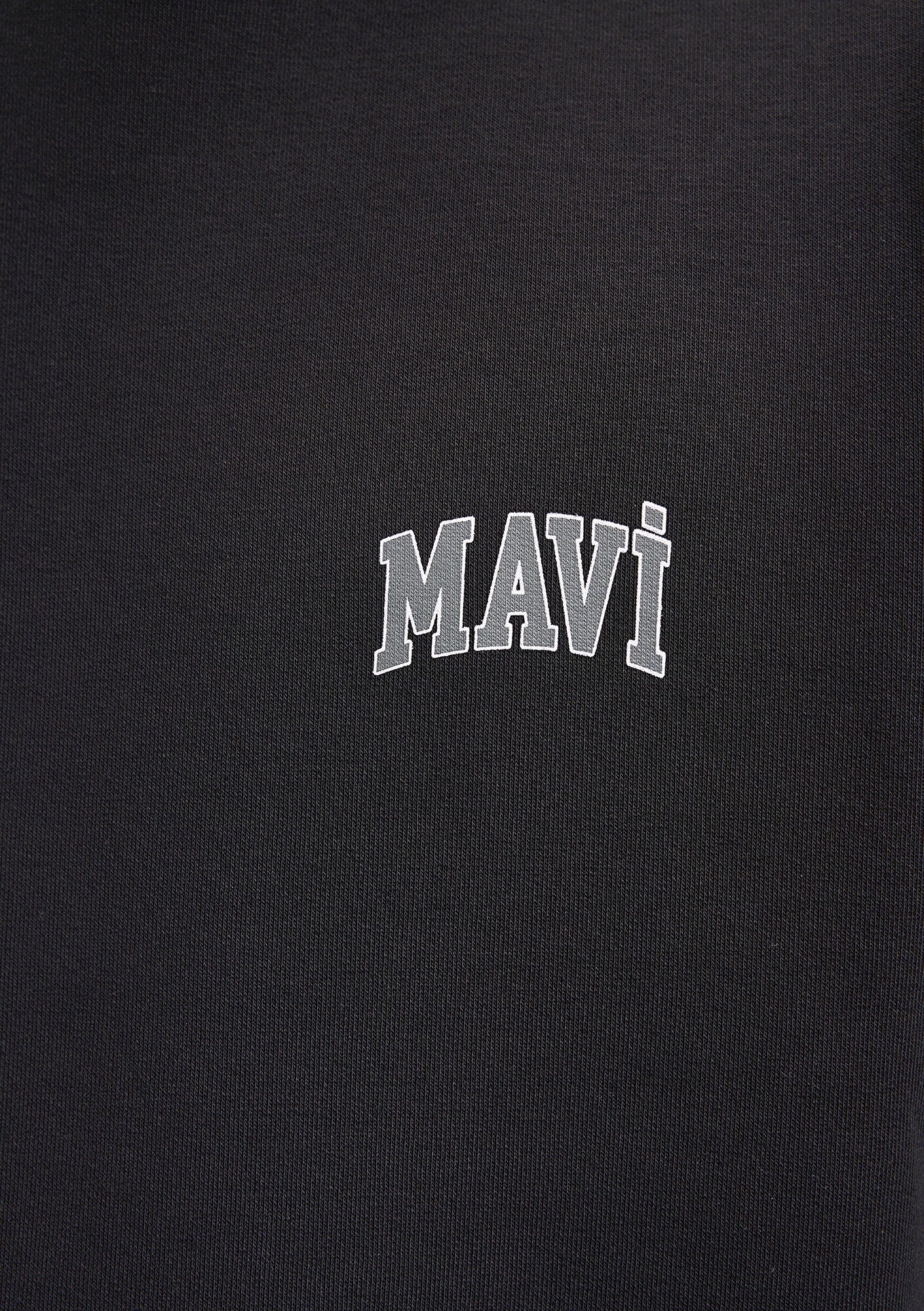Mavi Logo Printed Black Sweatshirt
