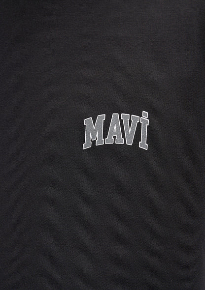 Mavi Logo Printed Black Sweatshirt