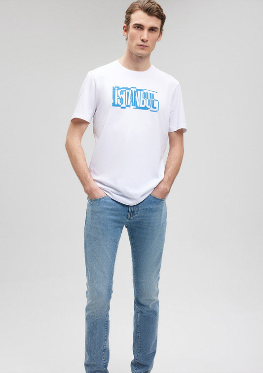 İstanbul Printed White T-Shirt