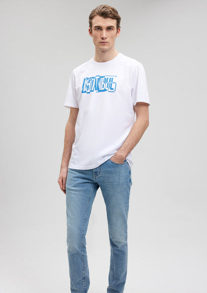 İstanbul Printed White T-Shirt