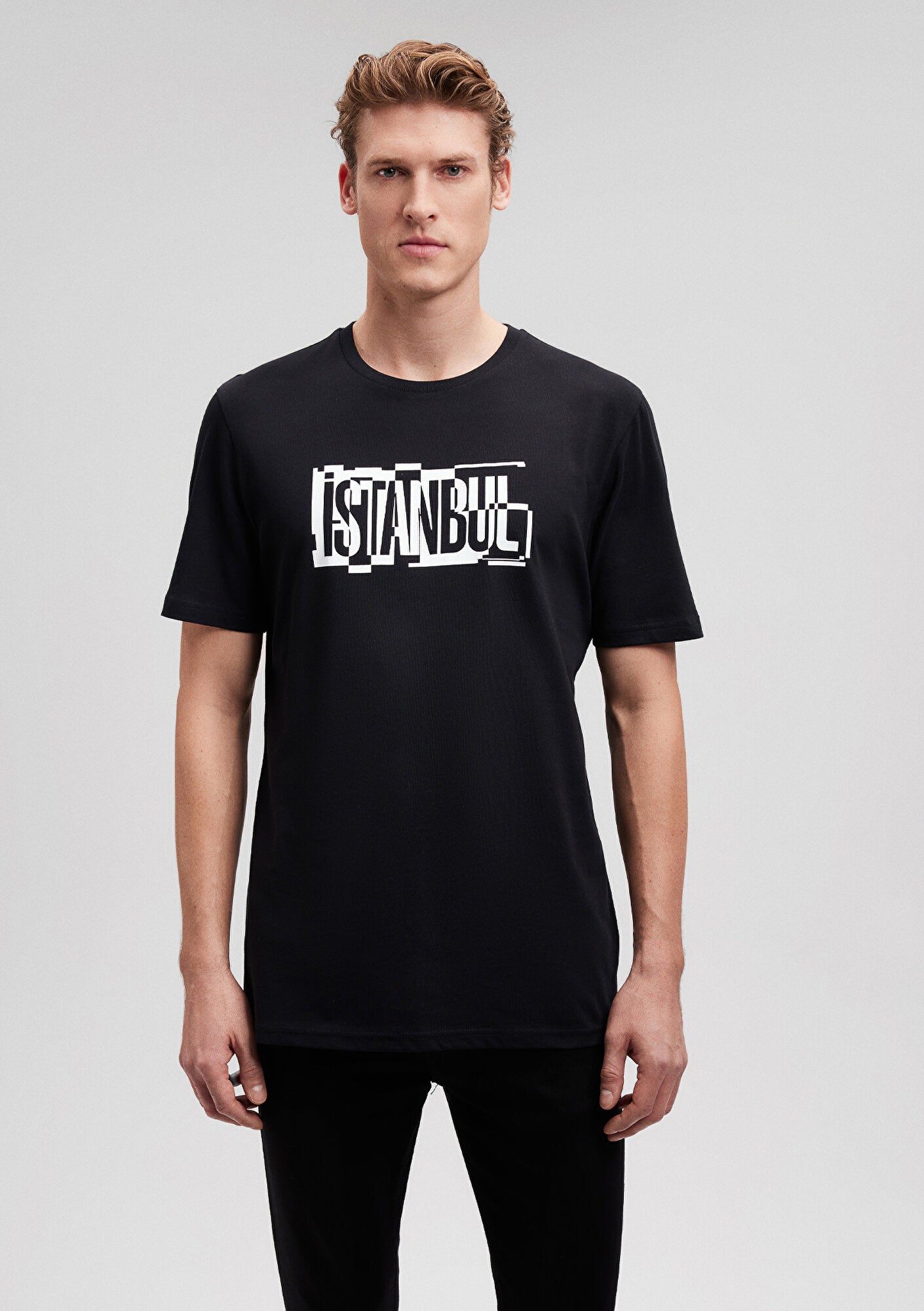 İstanbul Printed Black T-Shirt