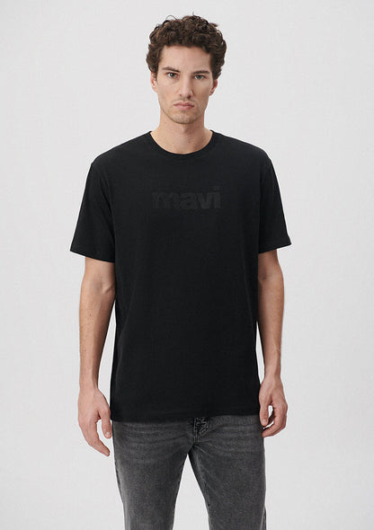 Mavi Logo Printed Black T-Shirt
