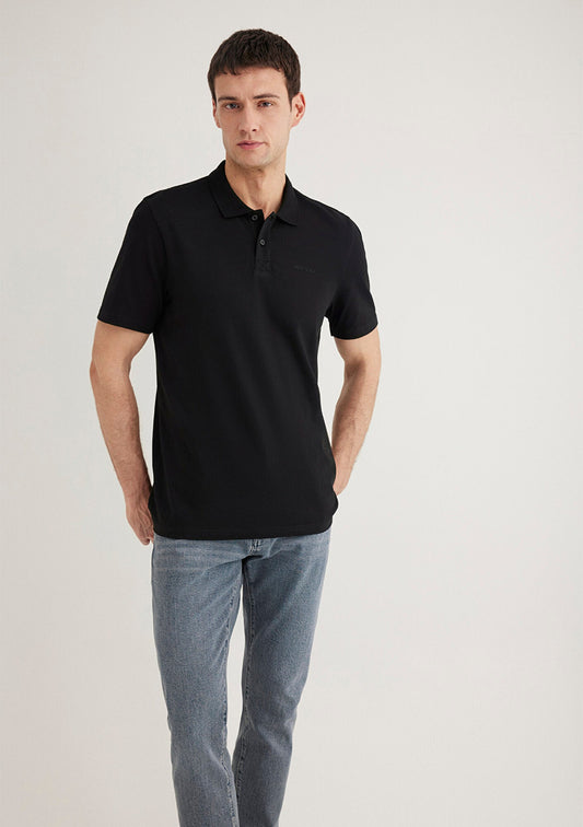 Black Tencel TM Polo T-Shirt