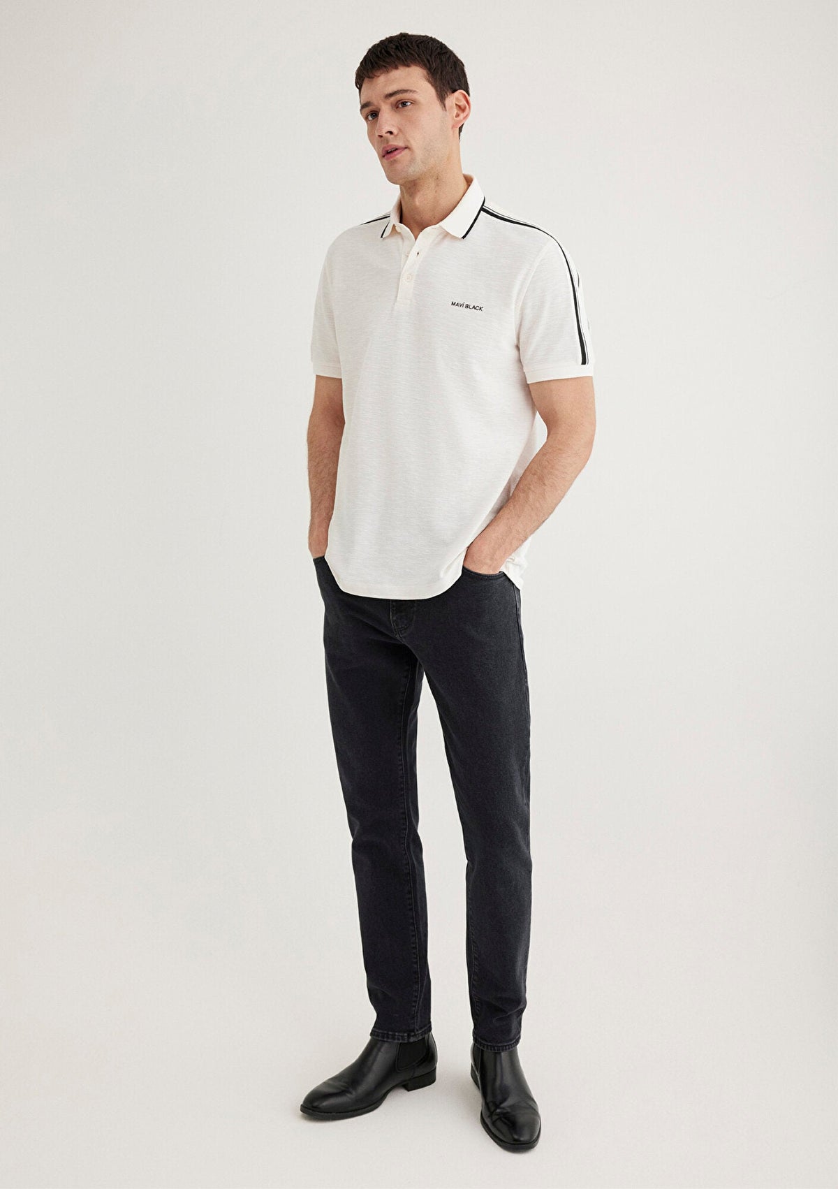 Mavi Black White Polo T-Shirt