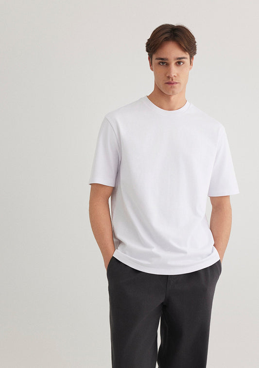 Crew Neck White Basic T-Shirt