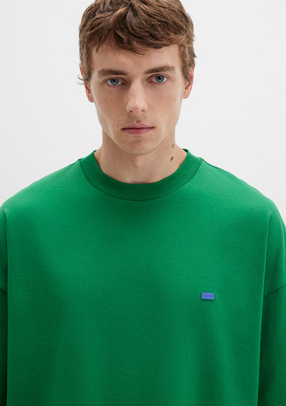 Crew Neck Greem Basic T-Shirt