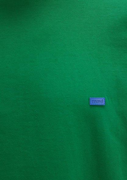 Crew Neck Greem Basic T-Shirt