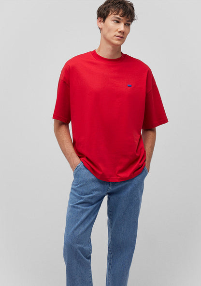 Crew Neck Red Basic T-Shirt