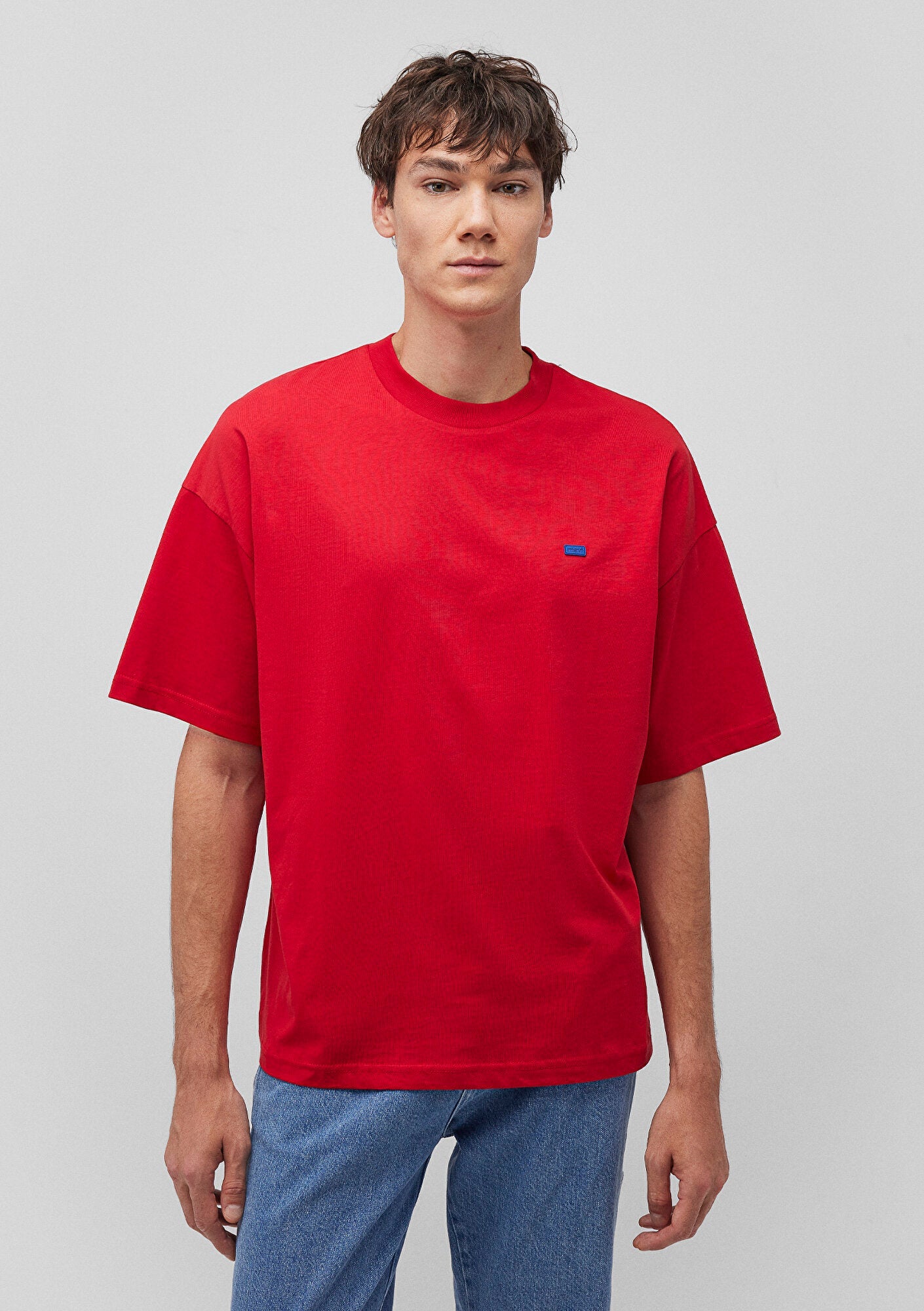 Crew Neck Red Basic T-Shirt