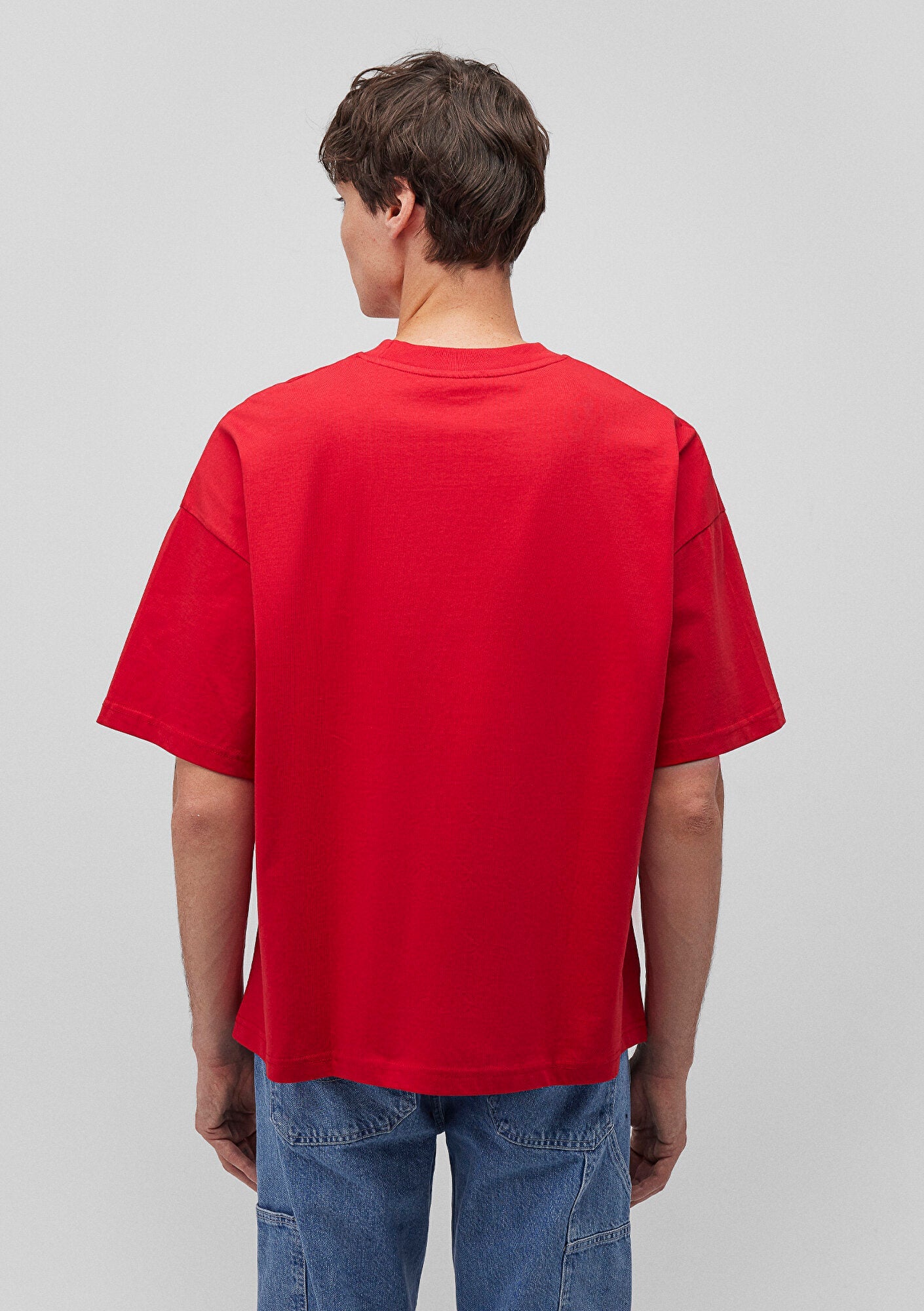Crew Neck Red Basic T-Shirt