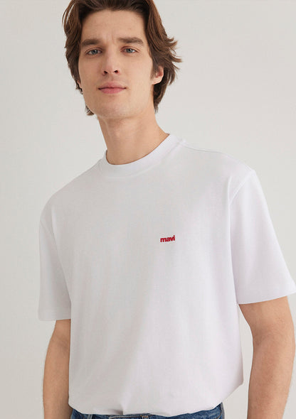 Mavi Logo Printed White T-Shirt