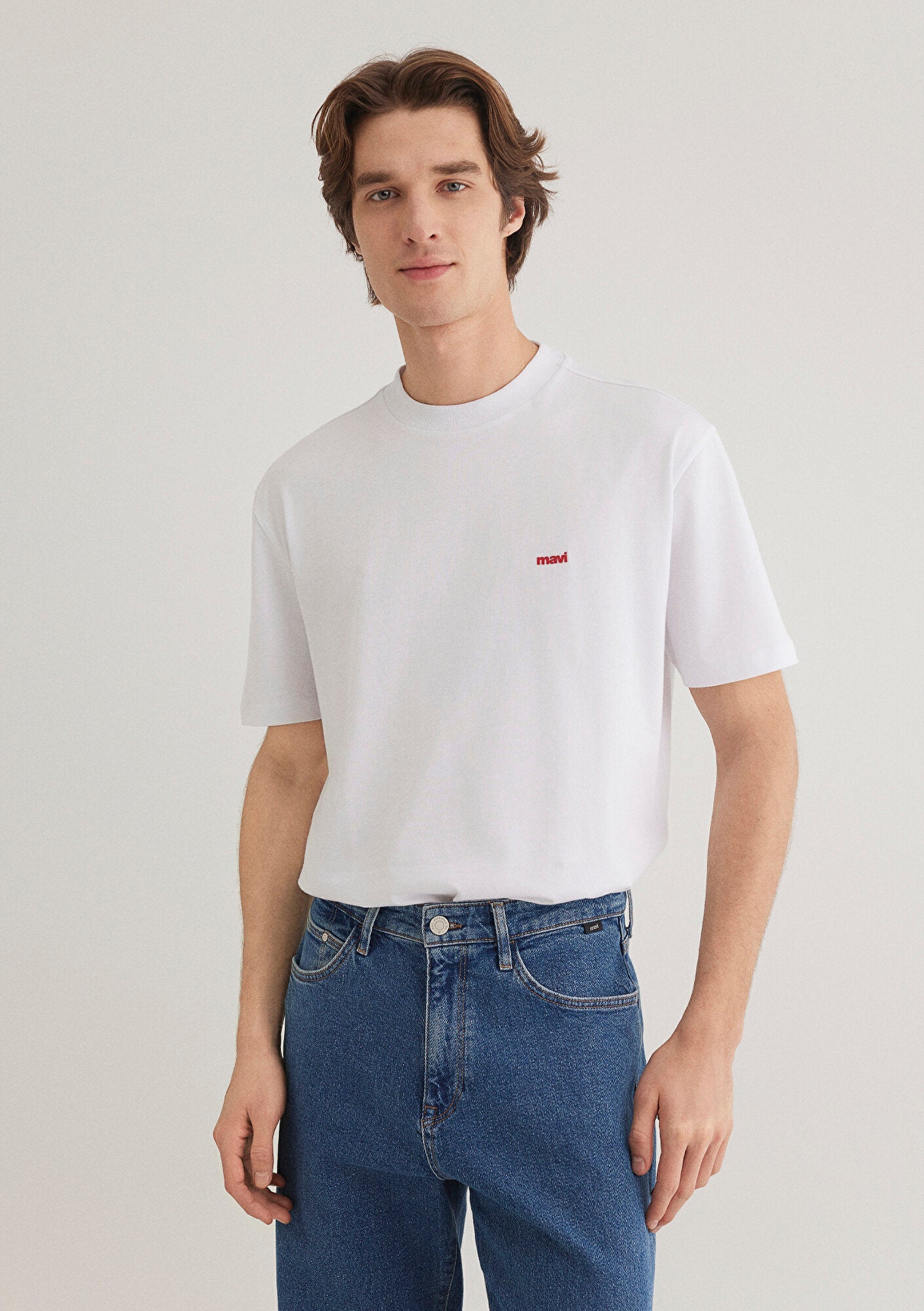 Mavi Logo Printed White T-Shirt