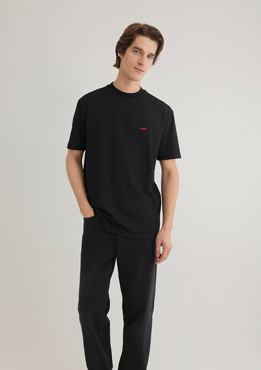 Mavi Logo Printed Black T-Shirt