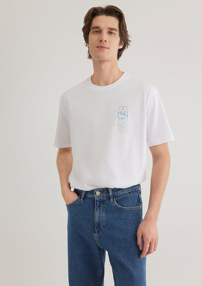 Mavi Logo Printed White T-Shirt