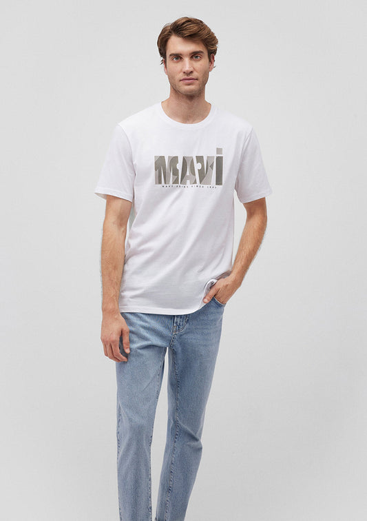 Mavi Logo Printed White T-Shirt