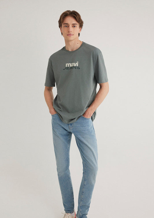 Mavi Logo Printed Green T-Shirt