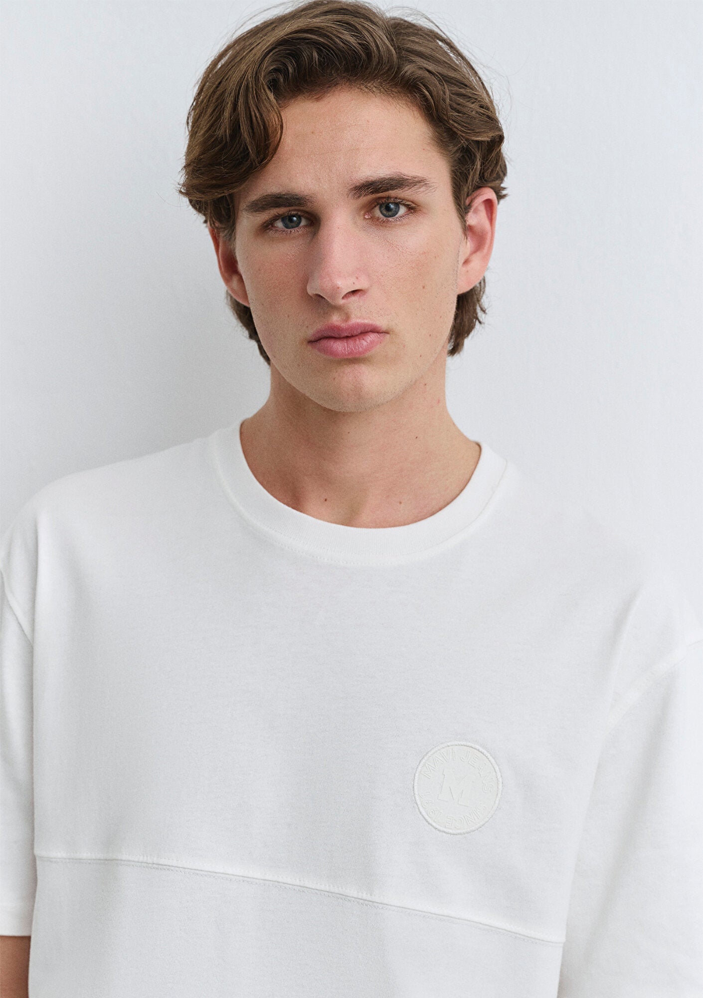 Mavi Logo Patch White T-Shirt