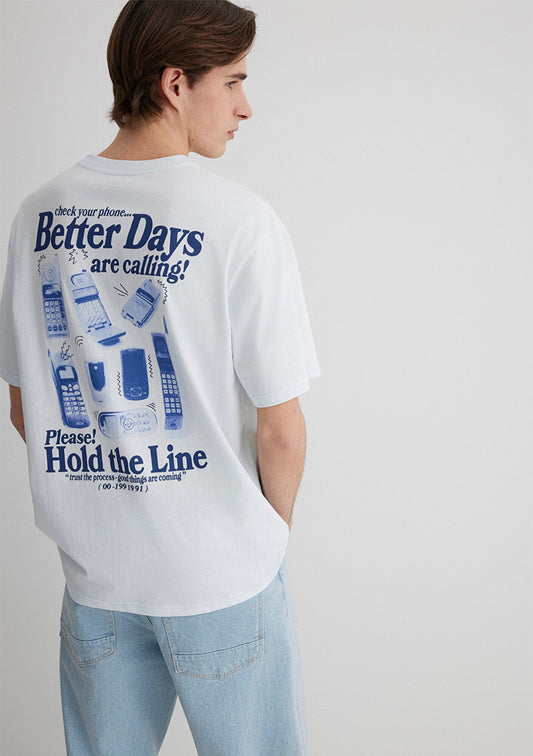 Better Days Printed Blue T-Shirt