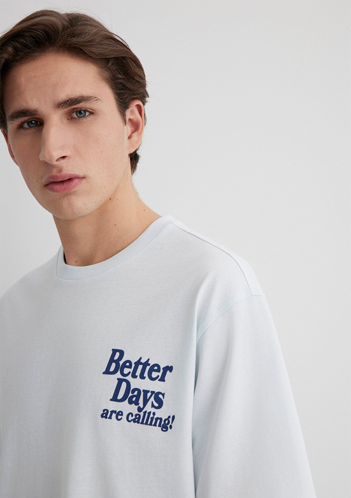 Better Days Printed Blue T-Shirt