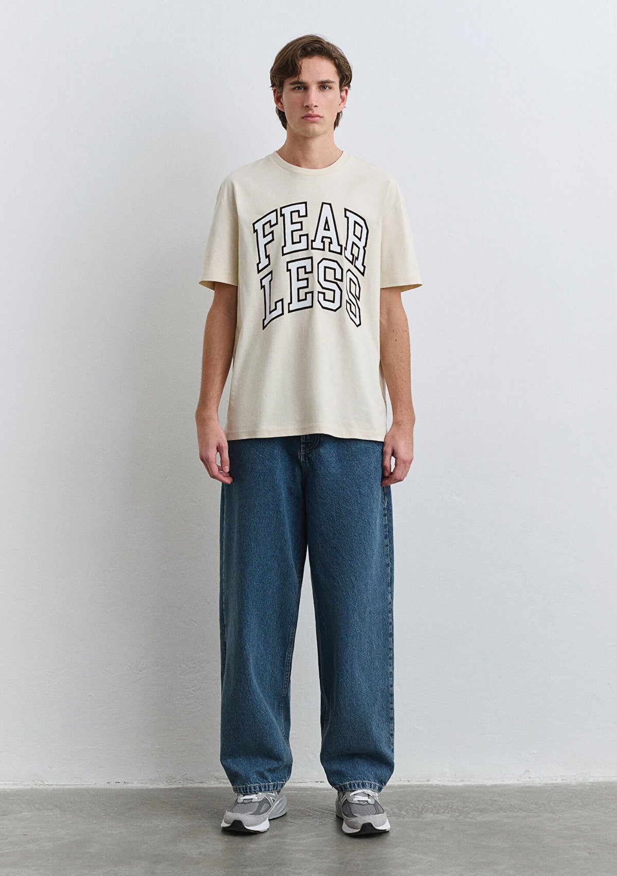 Fearless Printed Ecru T-Shirt
