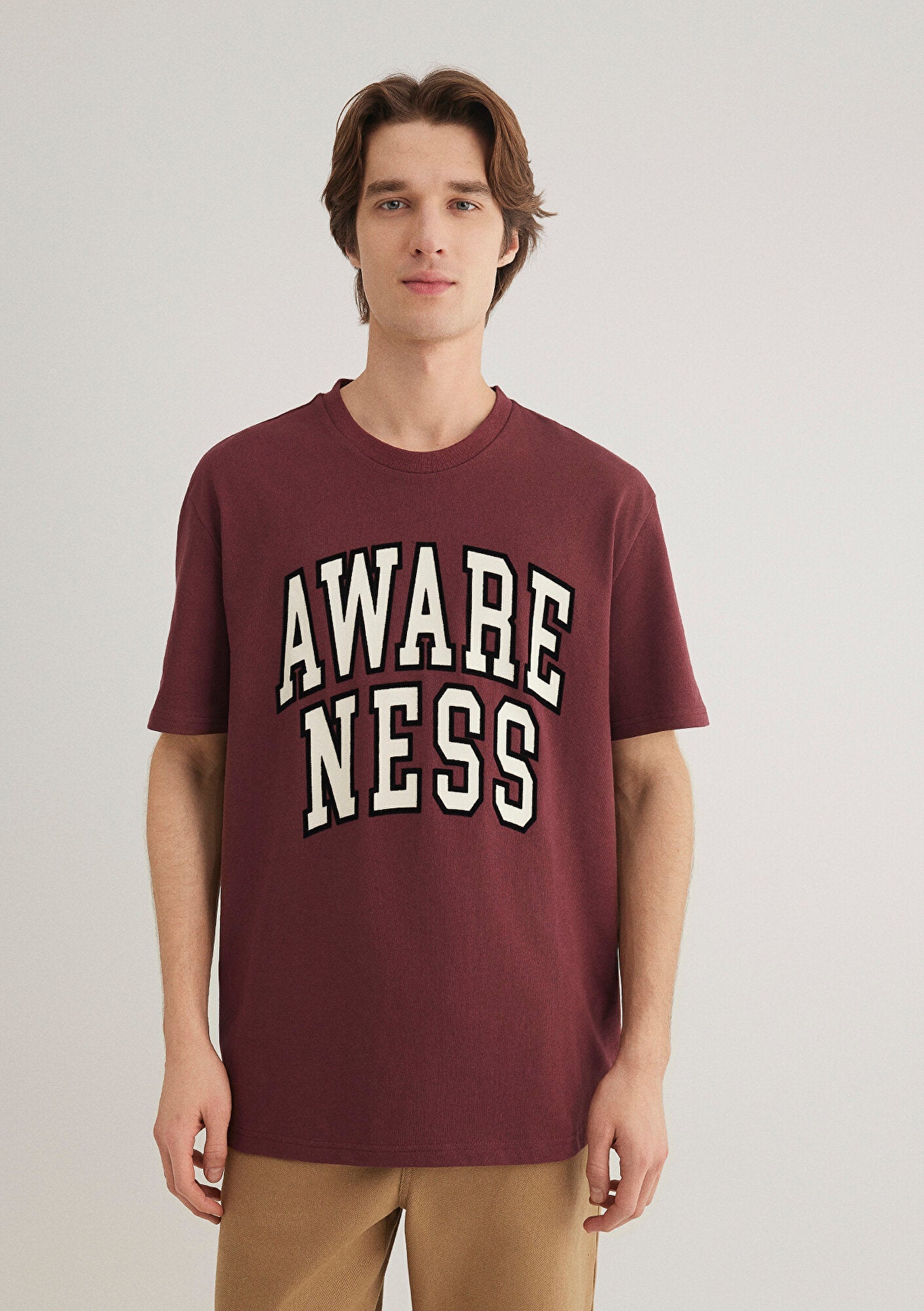 Awareness Printed Red T-Shirt