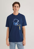 Printed Navy Blue T-Shirt